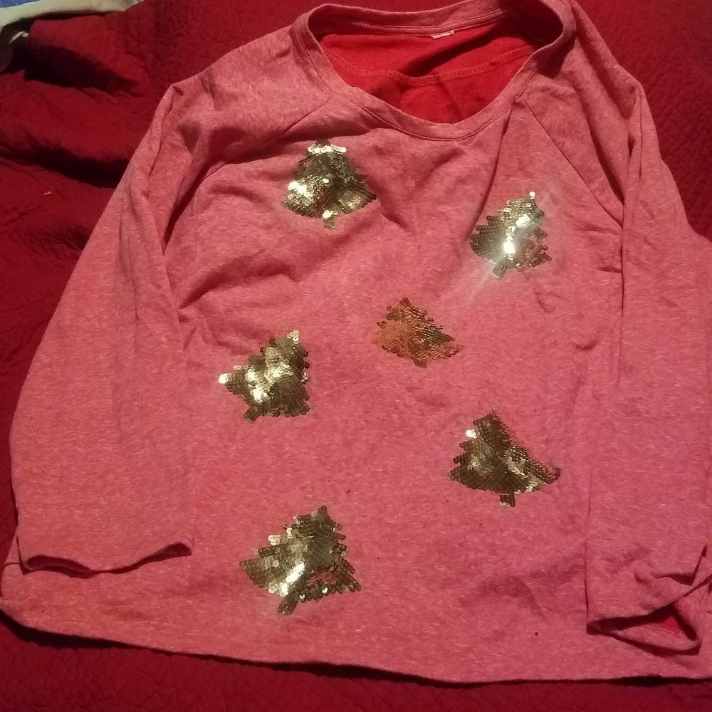 Plus size Red Christmas Shirt Long sleeve